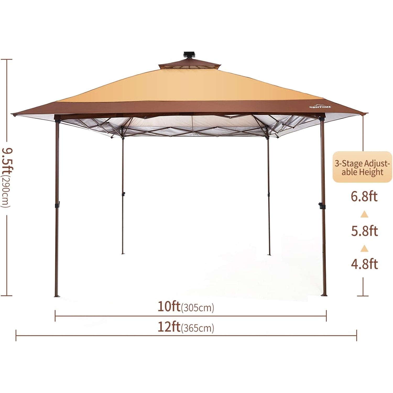 Suntime Pop Up Gazebo Polyester Canopy Tent