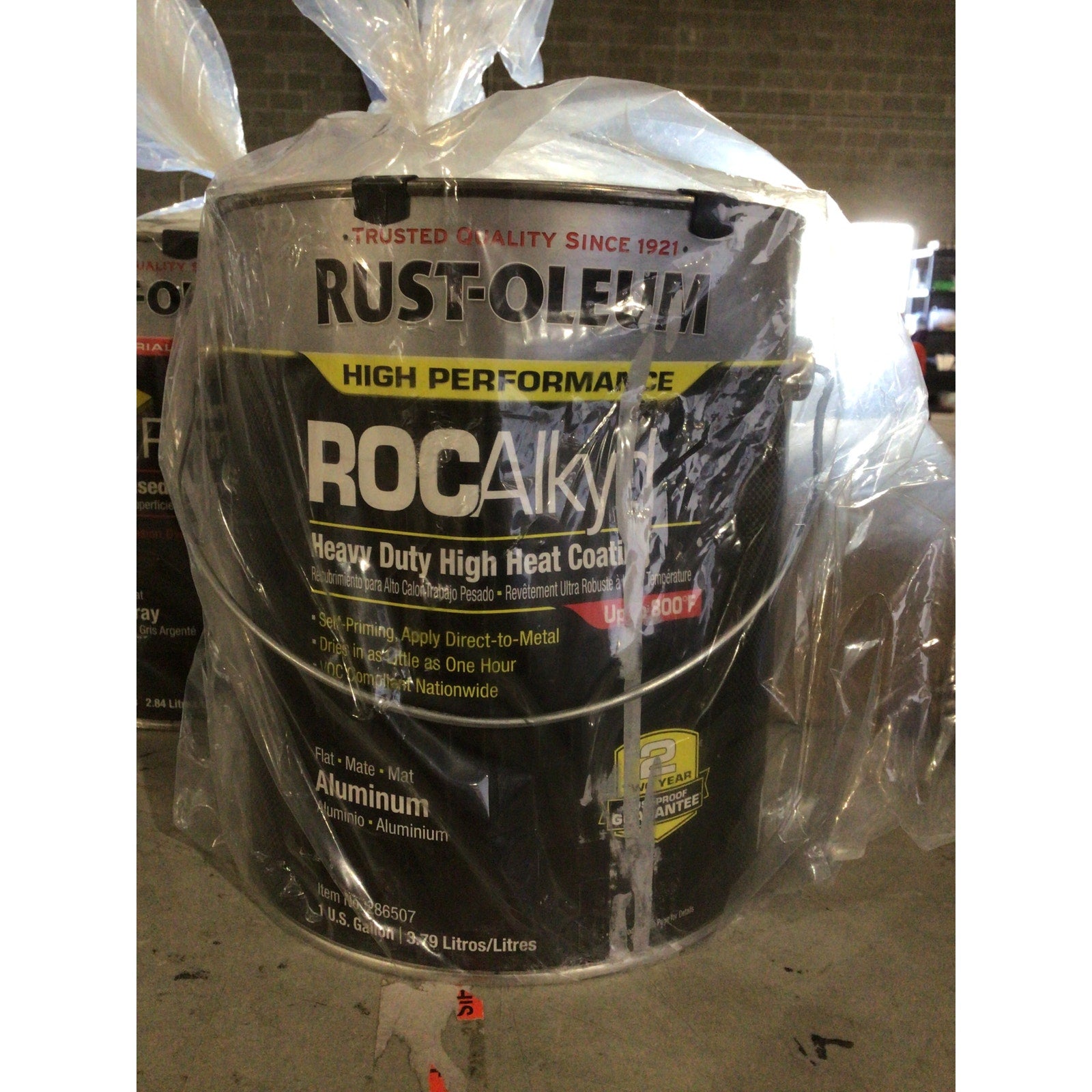 RUST-OLEUM Heat Resistant Coating: Metal, Solvent, Aluminum, 1 gal Container, High Performance