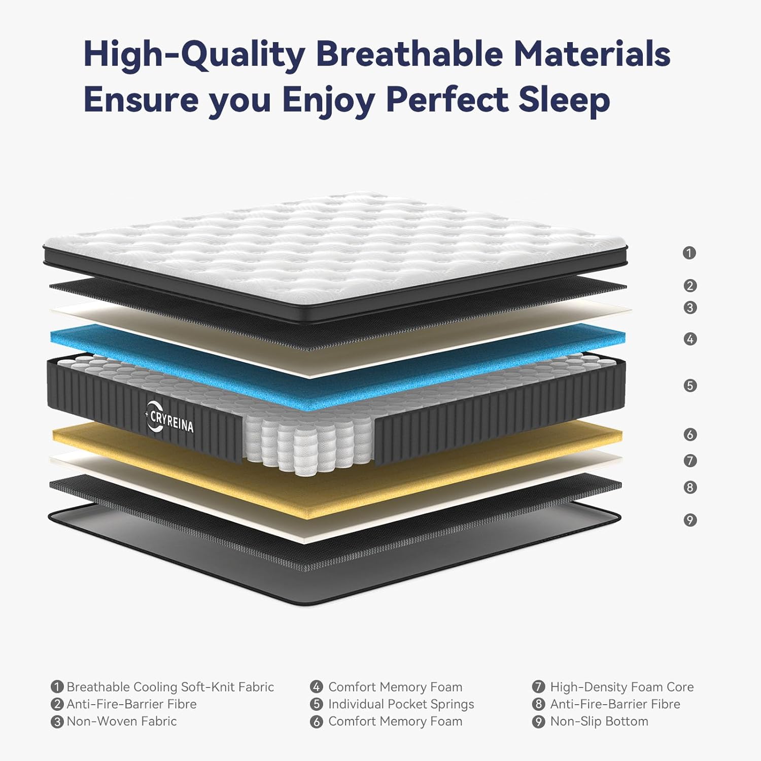 Queen Mattress, 12 Inch Hybrid, Medium Firm