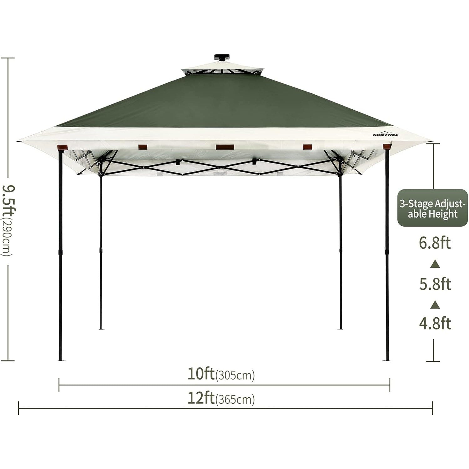 Suntime 12 x 12 Pop Up Gazebo with LED Lights
