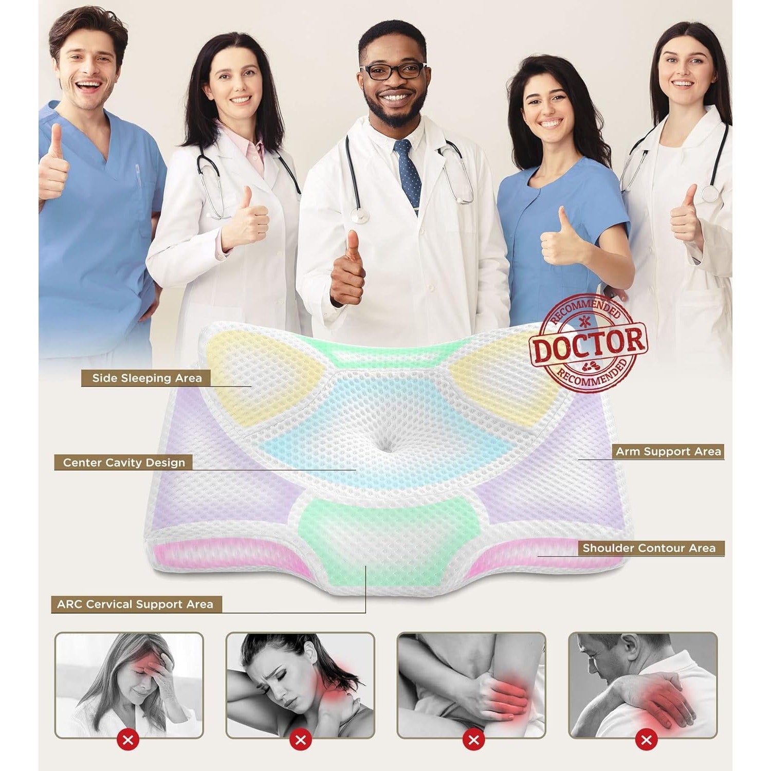 Osteo Cervical Pillow for Neck Pain Relief, Queen