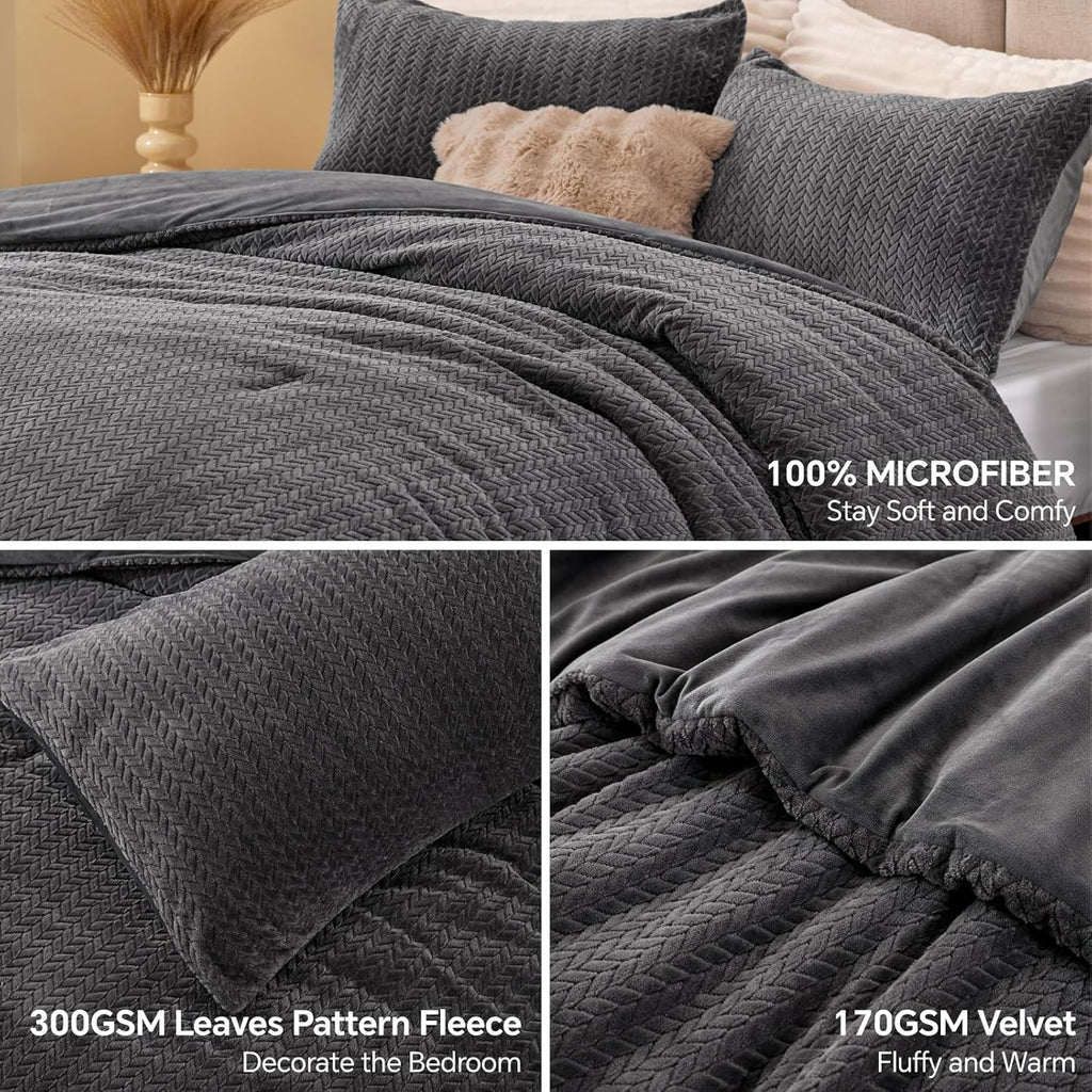 Fluffy Queen Comforter with Two pillow cases