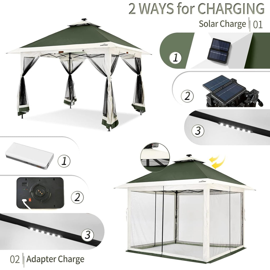 Suntime 12 x 12 Pop Up Gazebo with LED Lights