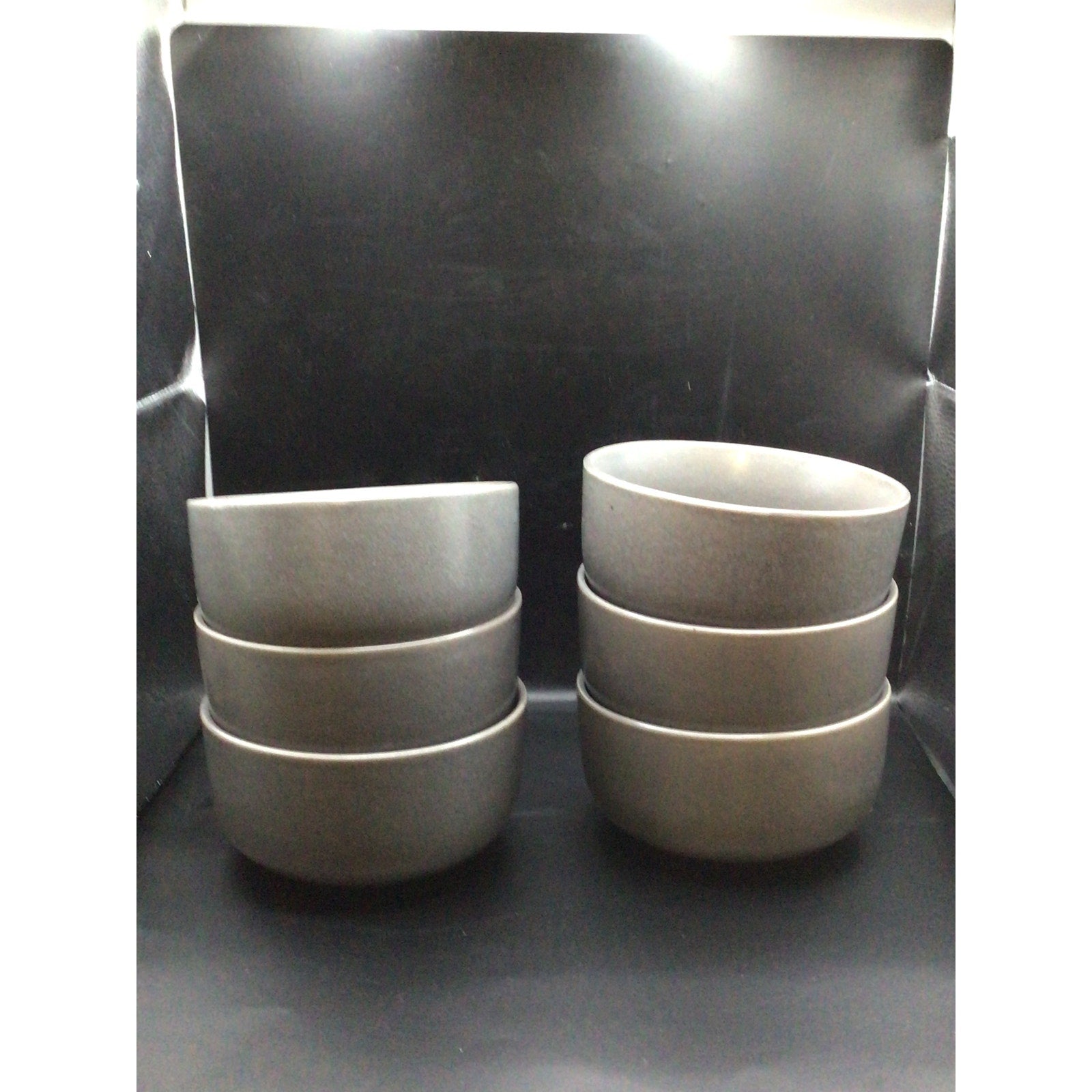 23oz Tilley Stoneware Cereal Bowl Gray 6 pc Set