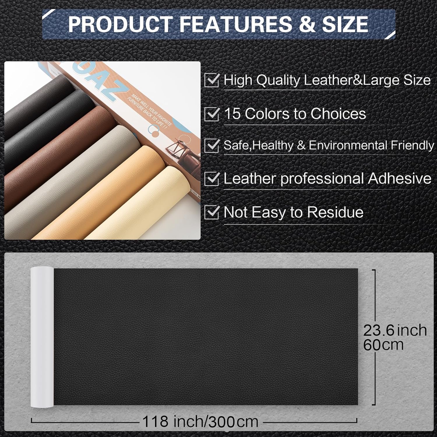 23.6x118 Leather Repair Tape - Caramel
