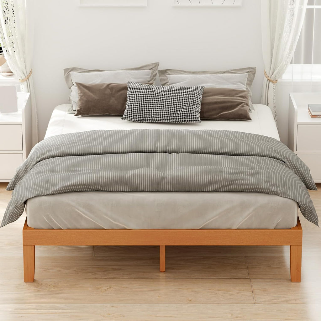 Yapamar Queen Pine Wood Platform Bed Frame