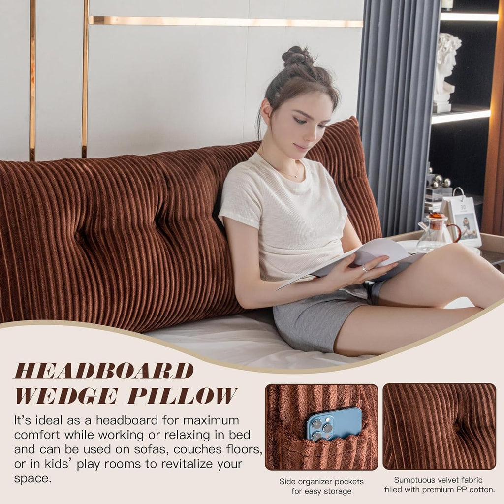 Triangular Headboard Wedge Pillow, Twin: 39x8x20