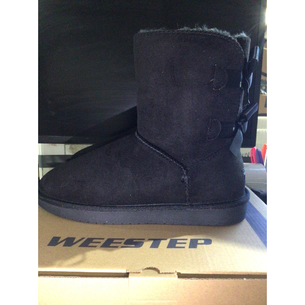 Weestep Women's Mid Calf Fur Lined Bow Winter Snow Boots